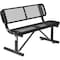 Global Industrial 48L Outdoor Steel Bench with Backrest, Expanded Metal, Black 695743BK - alternate 1